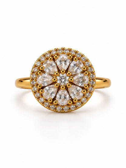 22K Gold Plated AD Finger Ring for Women