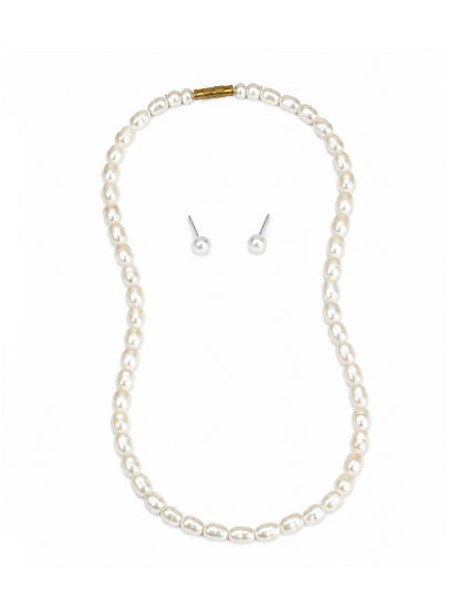 White Pearl Jewellery Set for Girls