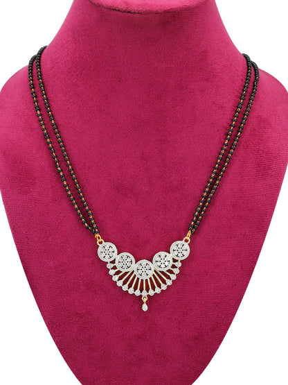 American Diamond Non-Tarnish Black Beaded Mangalsutra