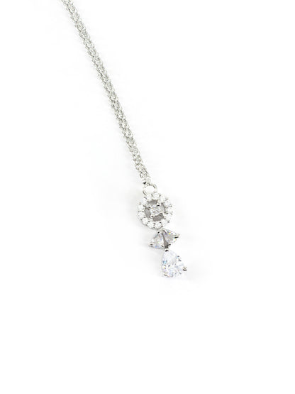 Silver Plated White AD Maang Tikka for Women