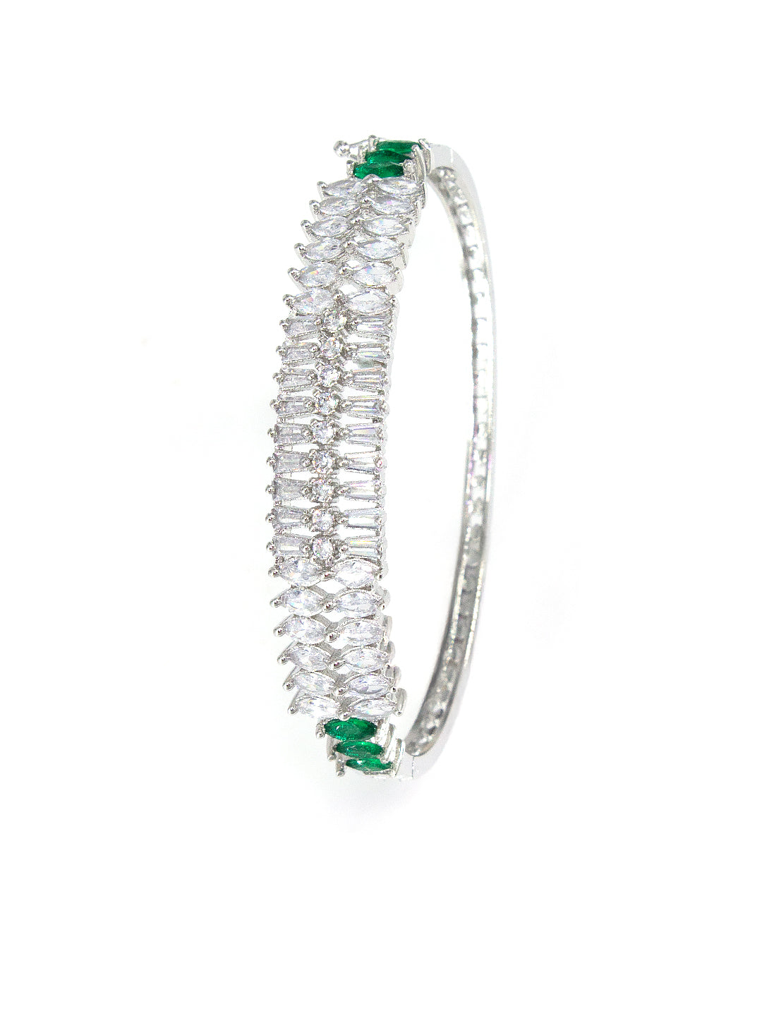 Rhodium Plated AD Band Style Bracelet