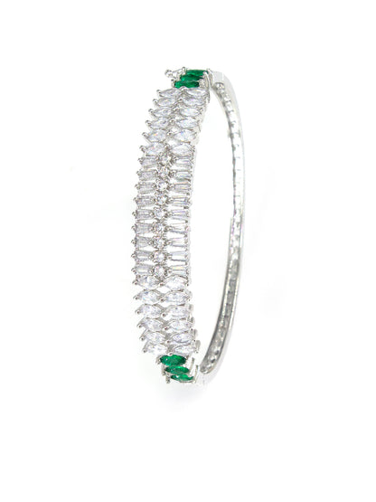Rhodium Plated AD Band Style Bracelet