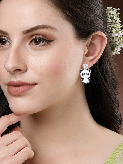 AD Cute Panda Earrings For Women And Girls