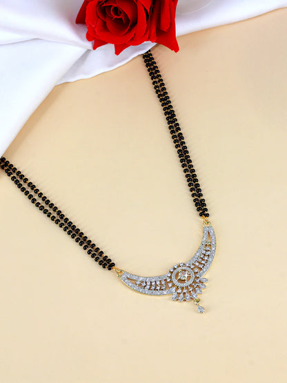 American Diamond & Black Beaded Mangalsutra