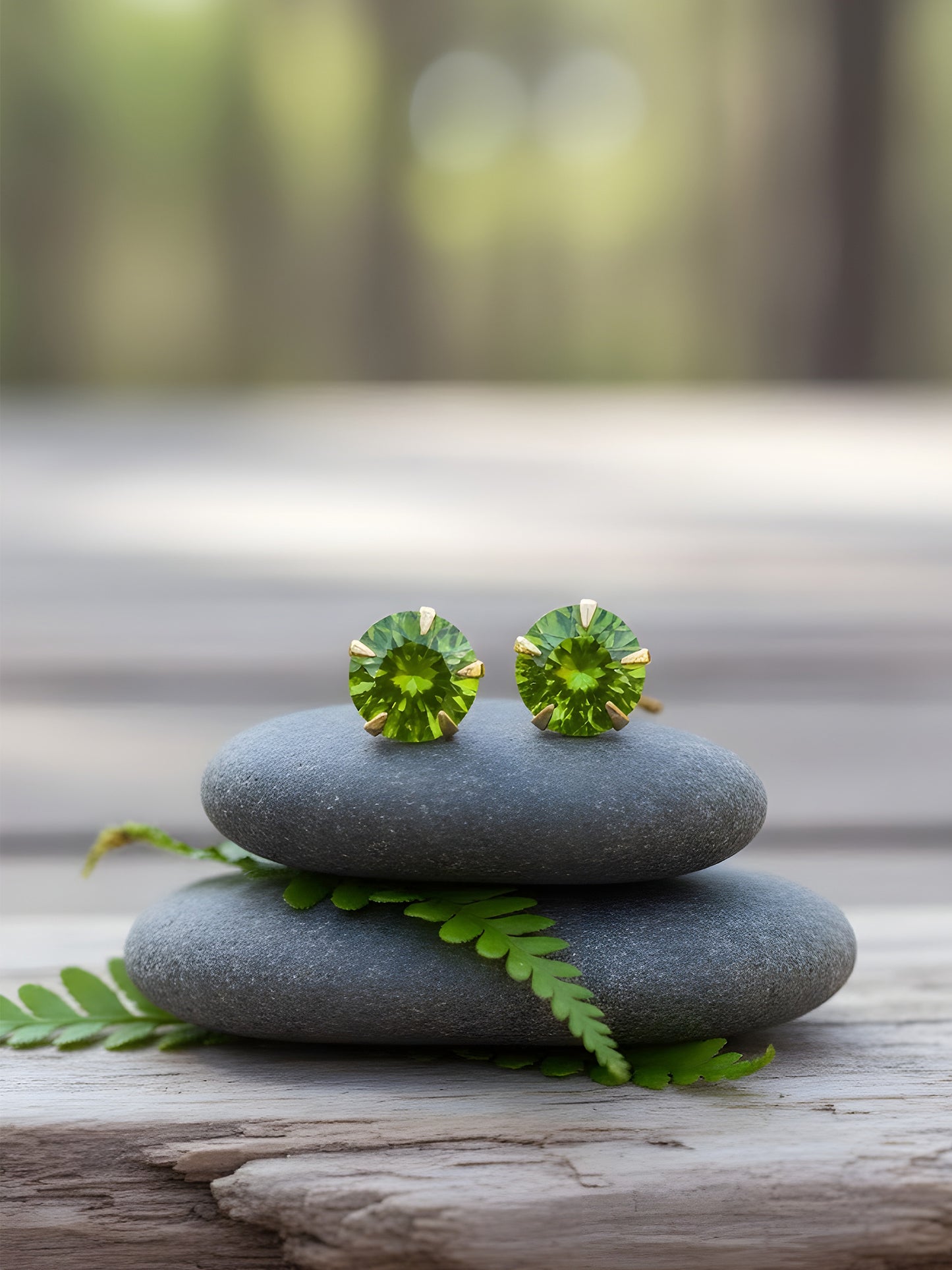 Green AD Stud Earrings for Women