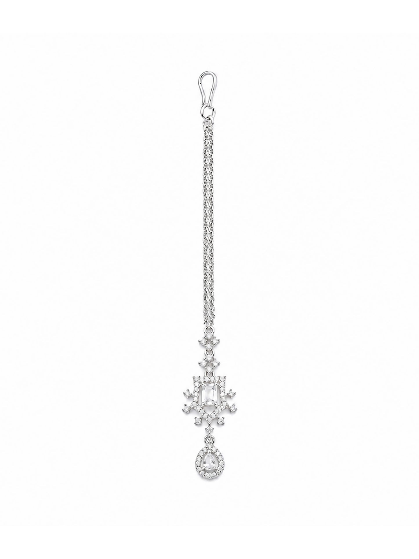 Silver Plated AD Maang Tikka for Women