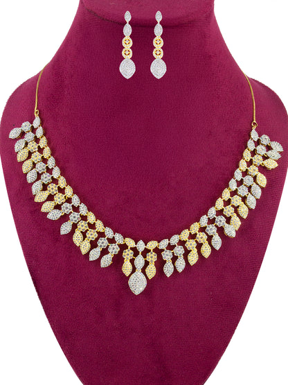 Gold Plated AD Cocktail Jewellery Set For Women