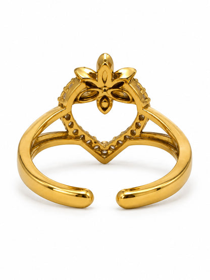 22K Gold Plated AD Finger Ring for Women