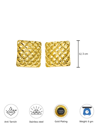 Stainless Steel Anti Tarnish Square Stud Earrings