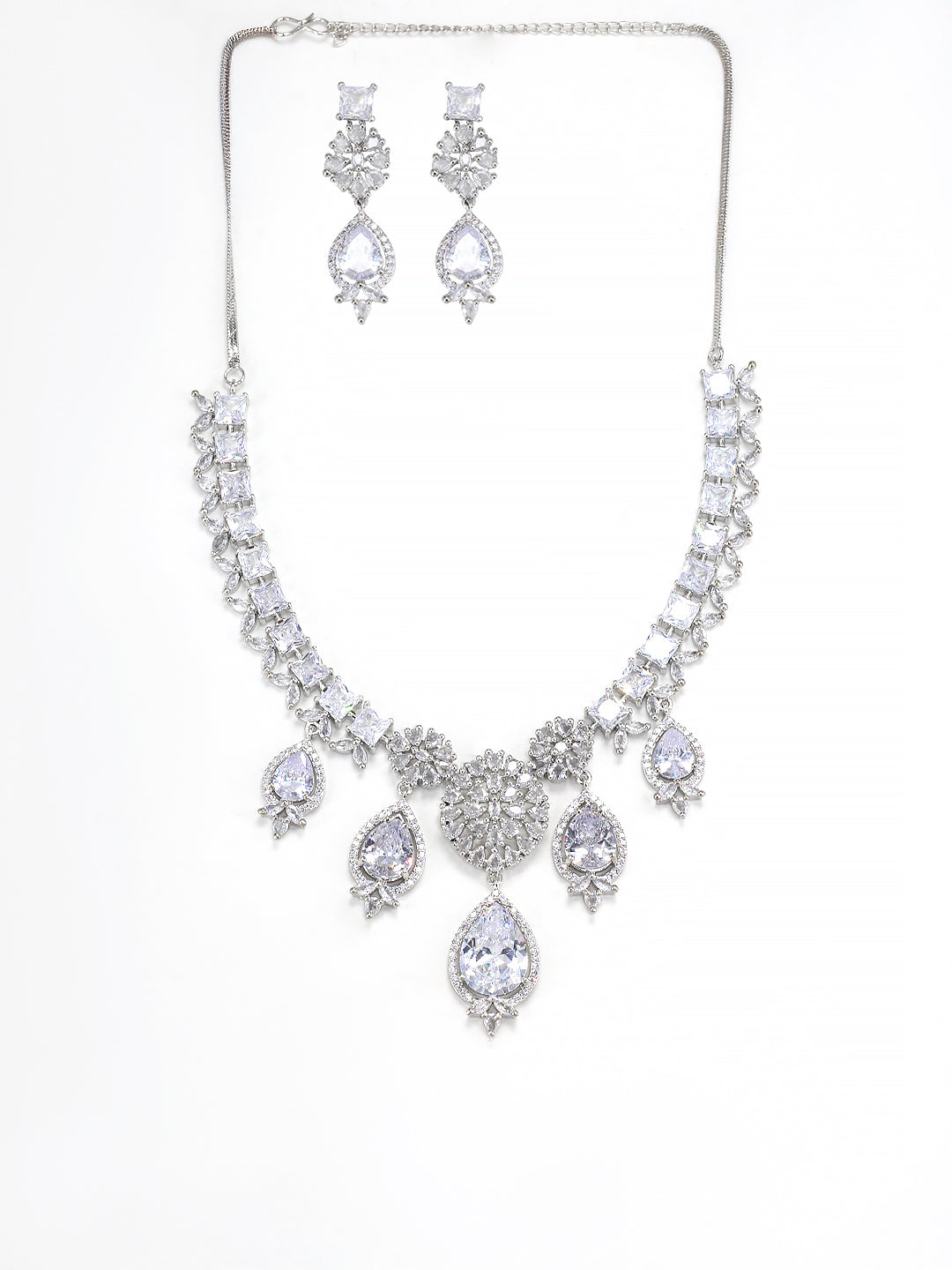 American Diamond Engagement  Floral Designer Jewellery Set