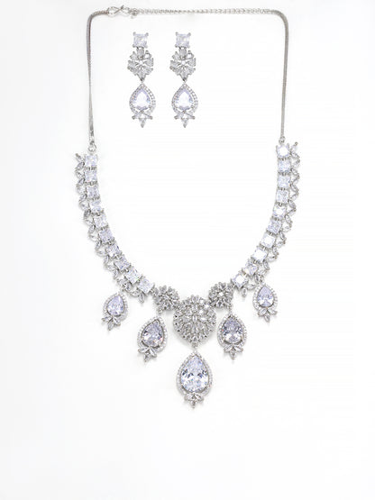 American Diamond Engagement  Floral Designer Jewellery Set