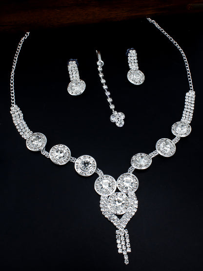 Floral CZ Jewellery Set