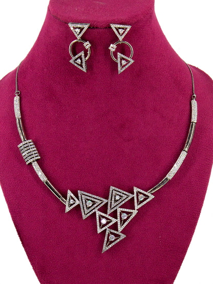 Black Designer AD Jewellery Set