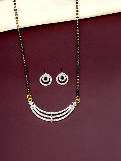 American Diamond  Mangalsutra With Earrings