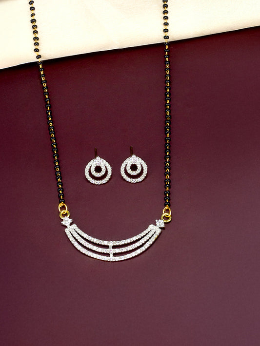 American Diamond  Mangalsutra With Earrings