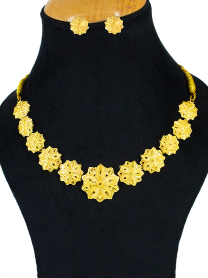 Gold-Plated Floral Design Jewellery Set