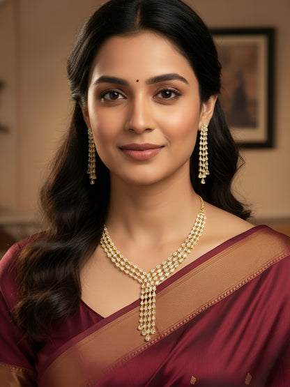 Gold Plated AD Studded Designer Jewellery Set for Women