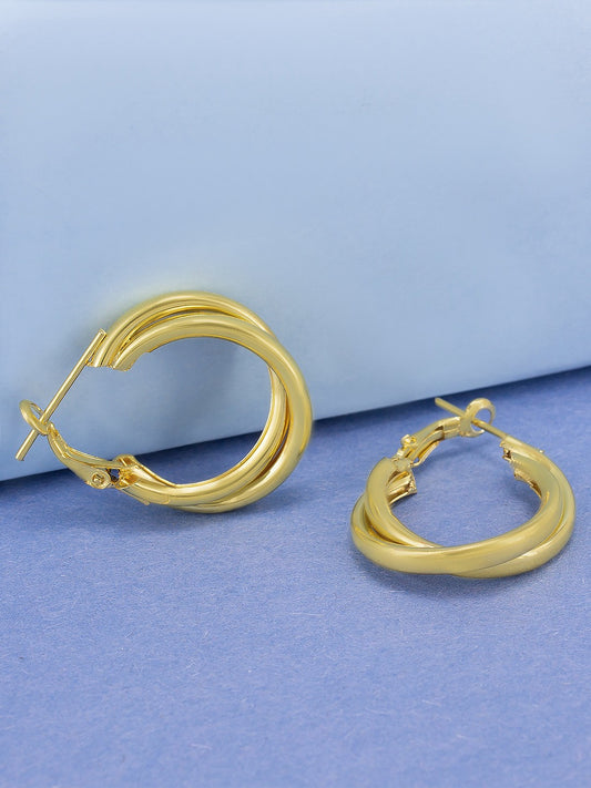 Gold Plated Multi Hoop Earrings