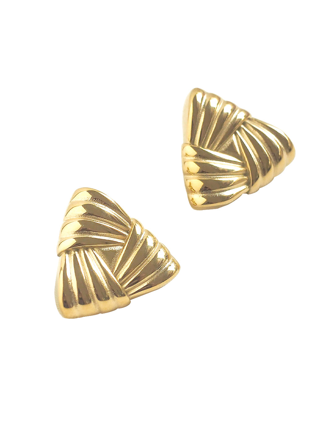 Stainless Steel Anti Tarnish Triangular Knot Stud Earrings