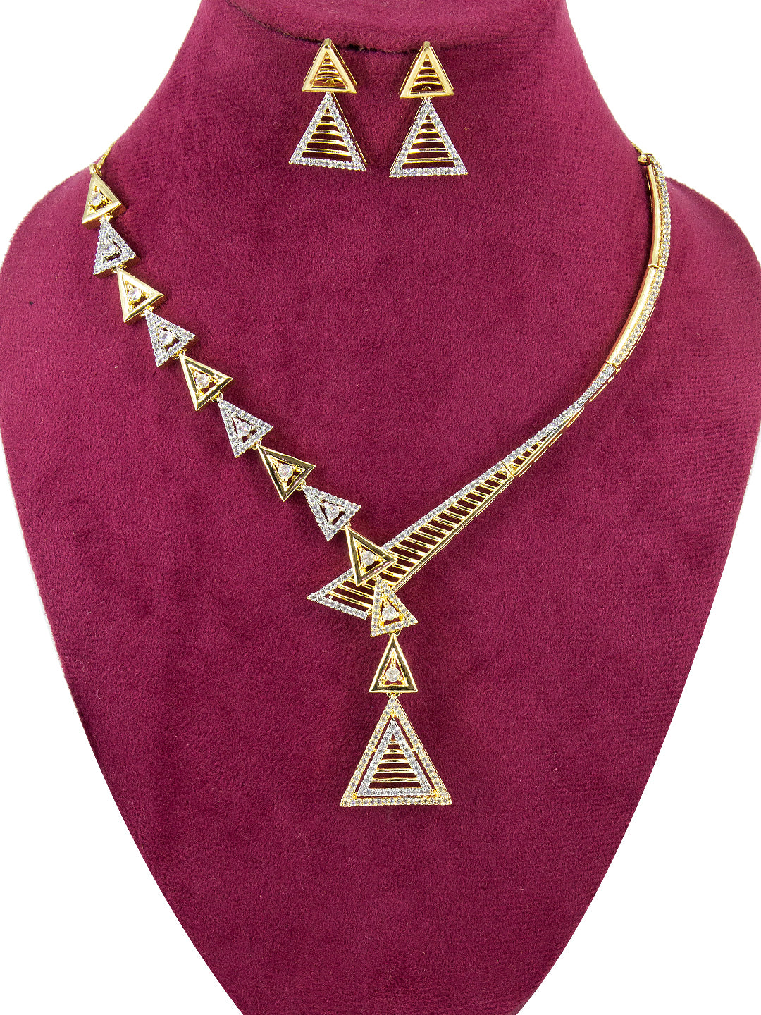 Gold Plated AD Designer Jewellery Set For Women
