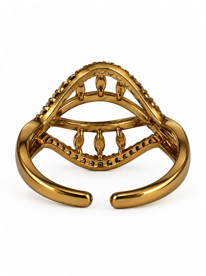 22K Gold Plated AD Finger Ring for Women