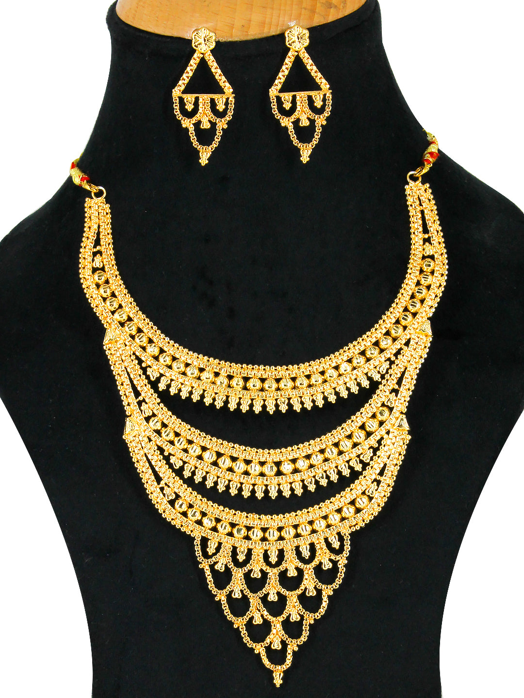 Traditional Gold-Plated Layered Jewellery Set