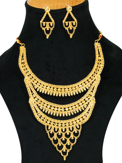 Traditional Gold-Plated Layered Jewellery Set
