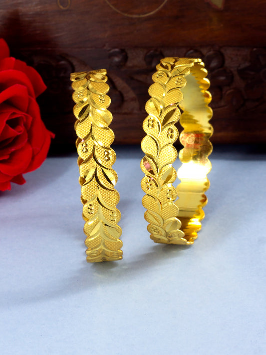 Set of 2 Designer Leaf Bangles