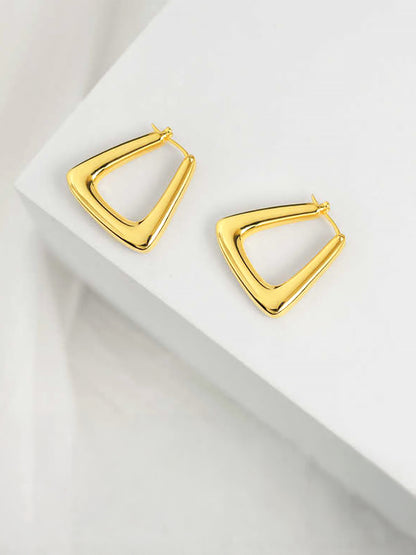 Stainless Steel Anti Tarnish U Cut Hoop Earrings