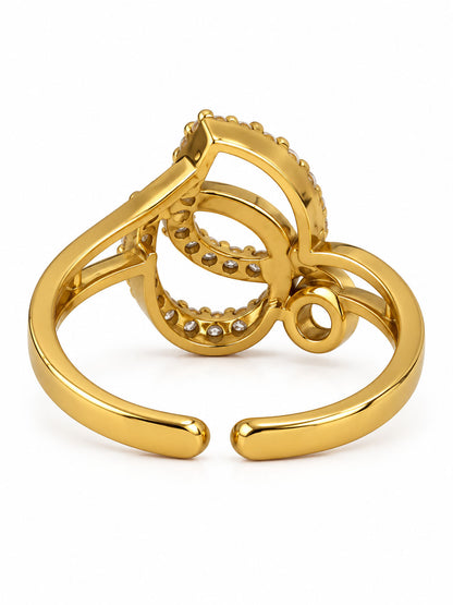 22K Gold Plated AD Finger Ring for Women