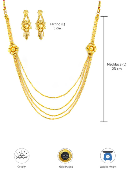 Minimal Gold-Plated Layered String Jewellery Set