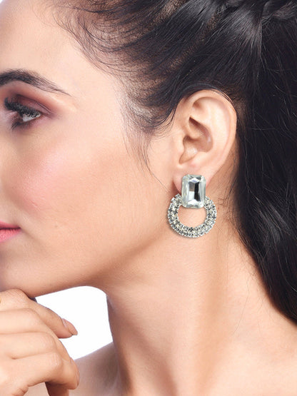 Pack of 8 CZ Geometric Stud Earrings