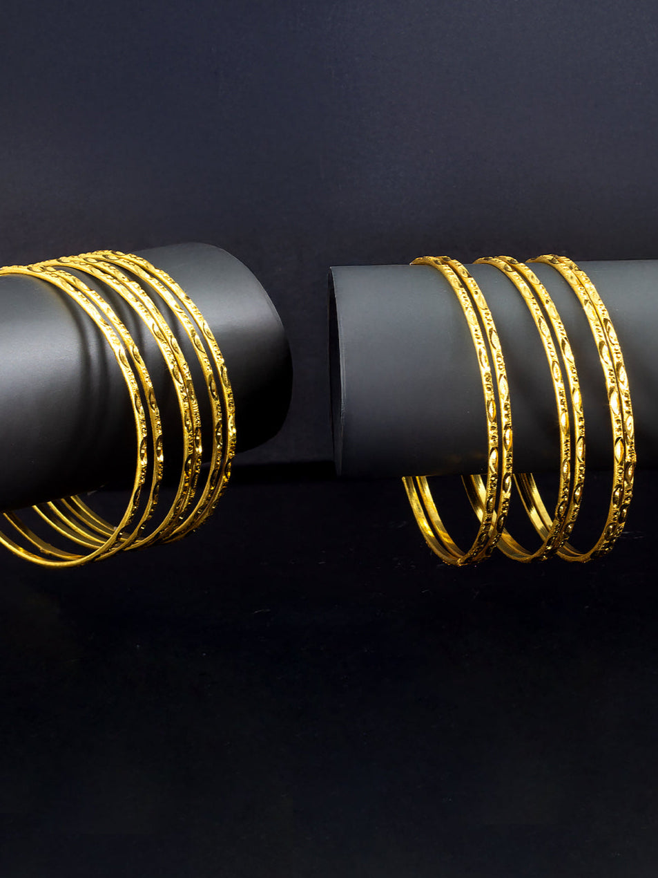 Set of 12 Anti-Tarnish 1 Gram Gold Plated Minimal Bangle Set