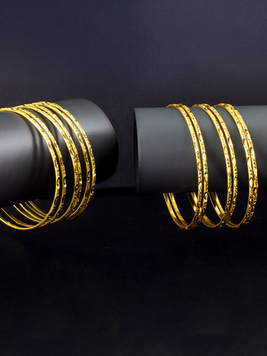Set of 12 Anti-Tarnish 1 Gram Gold Plated Minimal Bangle Set