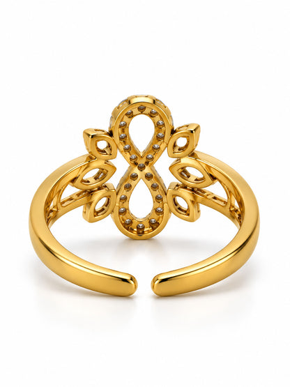 22K Gold Plated AD Finger Ring for Women