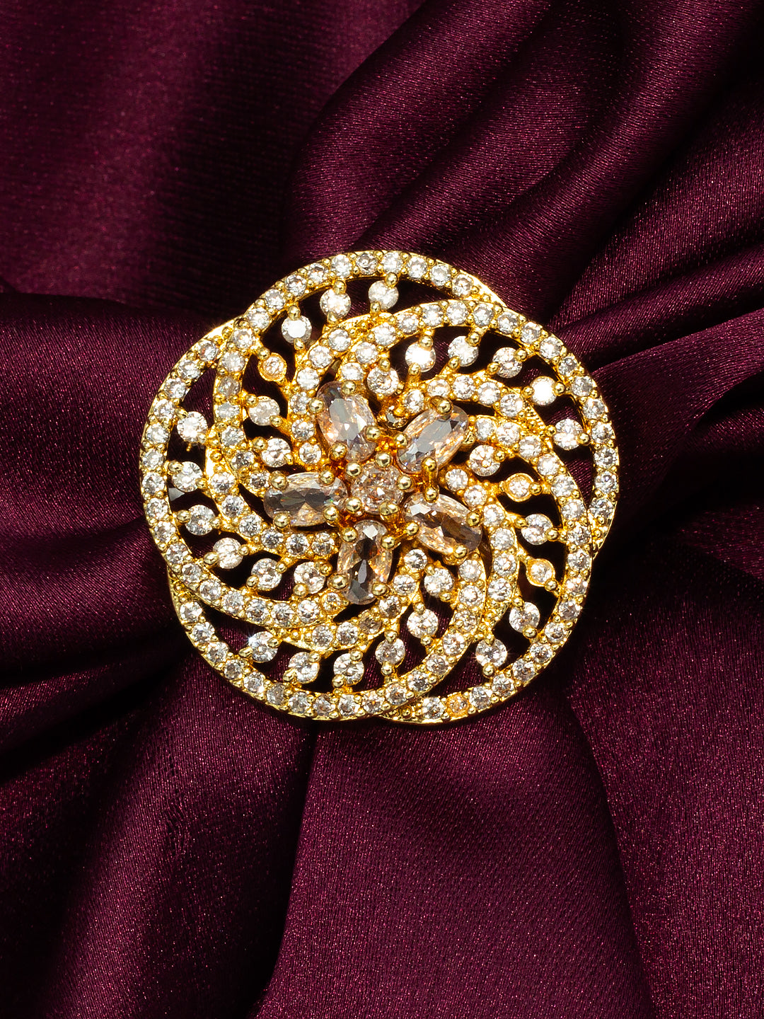 Floral AD Adjustable Cocktail Ring