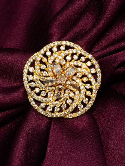 Floral AD Adjustable Cocktail Ring