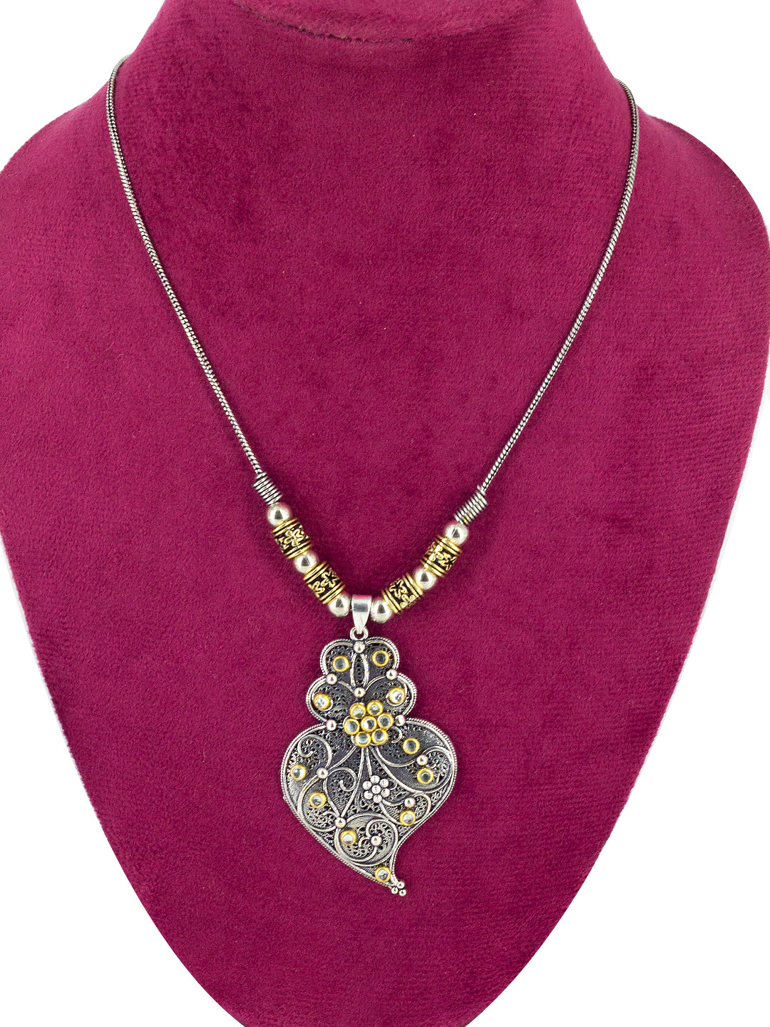 Oxidized Heart Chain Necklace