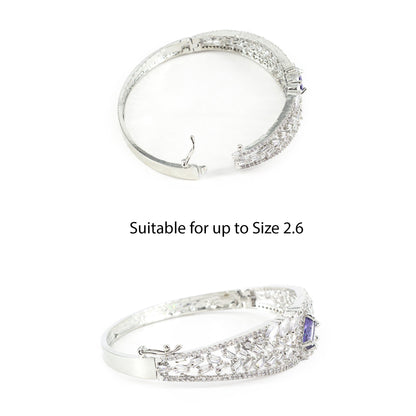 Silver Plated Purple AD Traditional Bangle Bracelet for Women