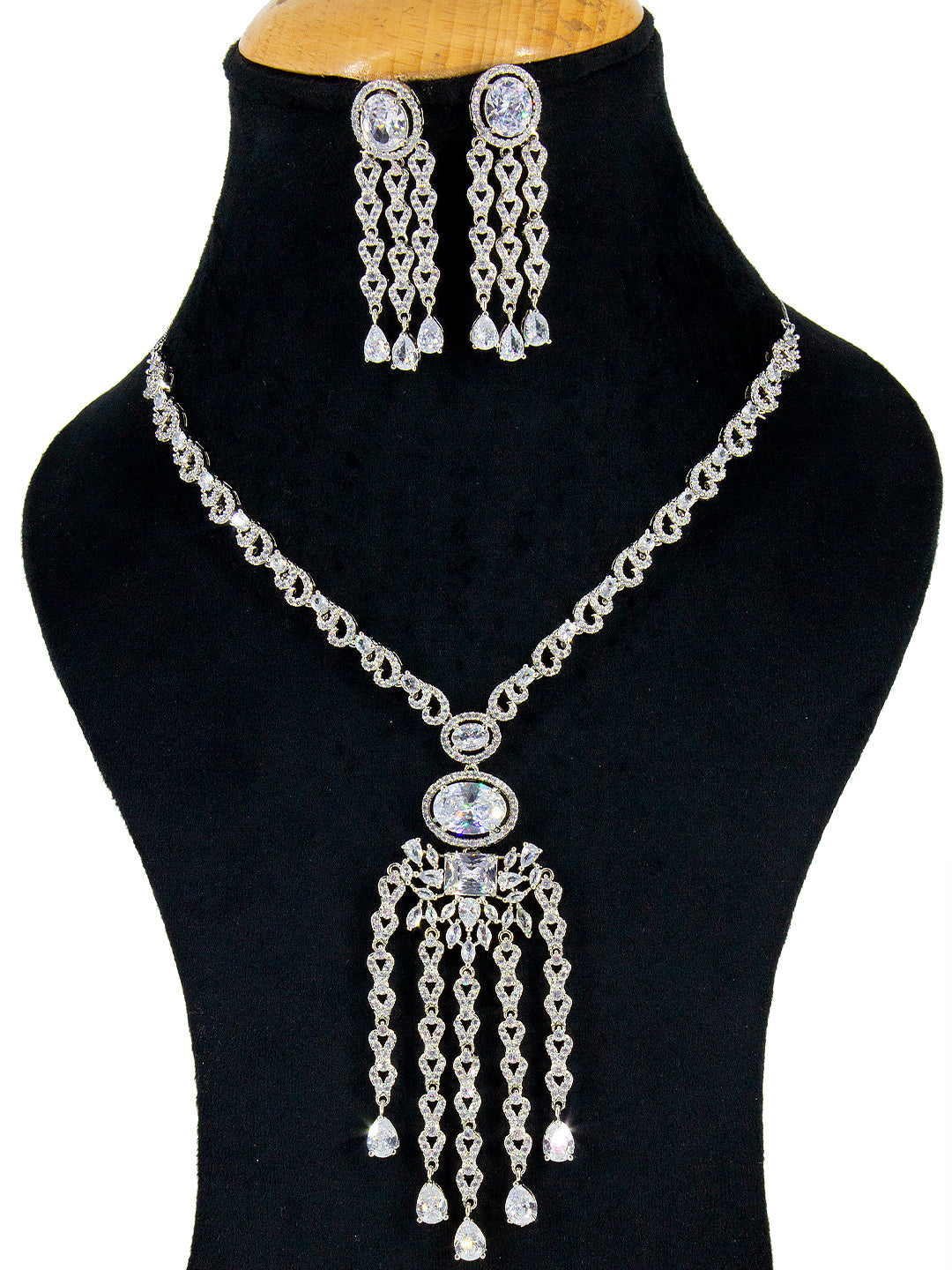 Silver Plated AD Designer Jewellery Set