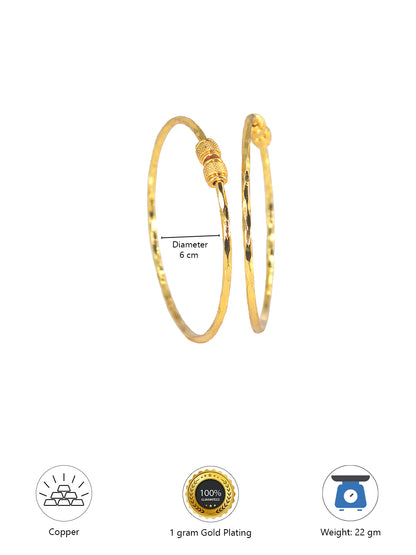 1 Gram Gold-Plated Copper Adjustable Bangles ( Set of 2)