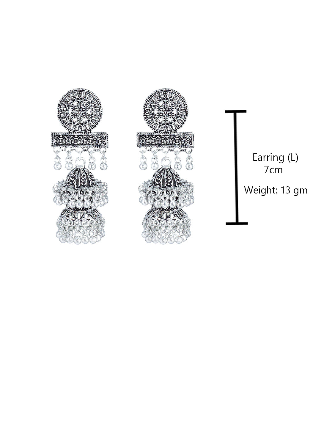 Floral Double Layered Jhumka Earrings