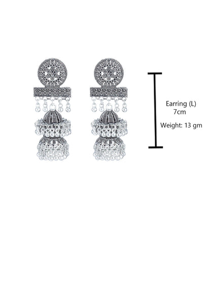 Floral Double Layered Jhumka Earrings