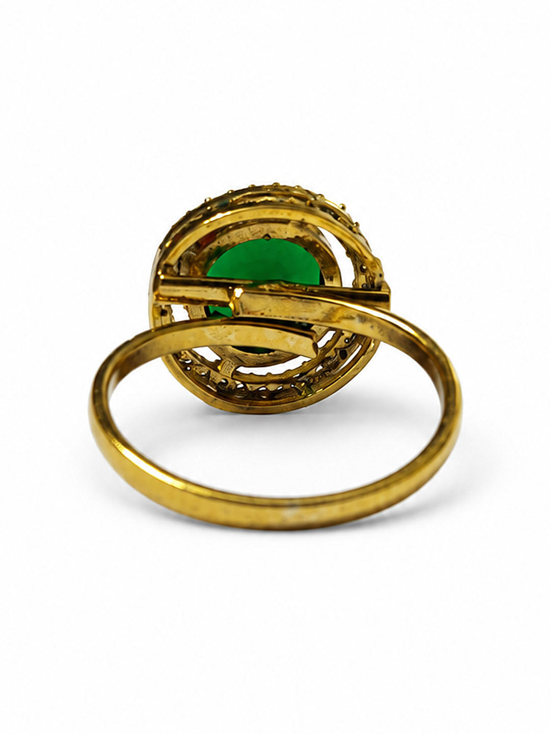 22K Gold Plated Green AD Finger Ring for Women