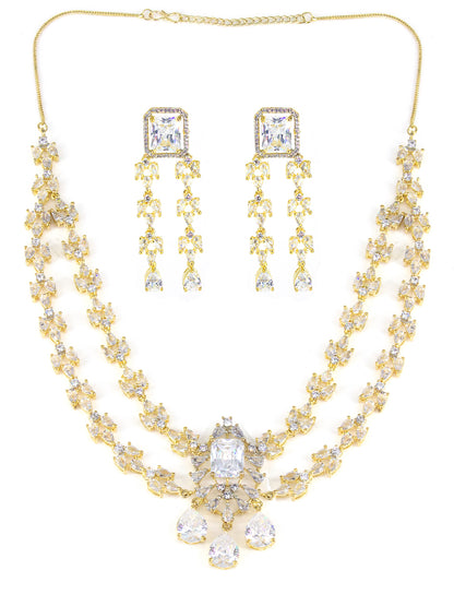 Gold Plated 2 Layer Designer AD Jewellery Set