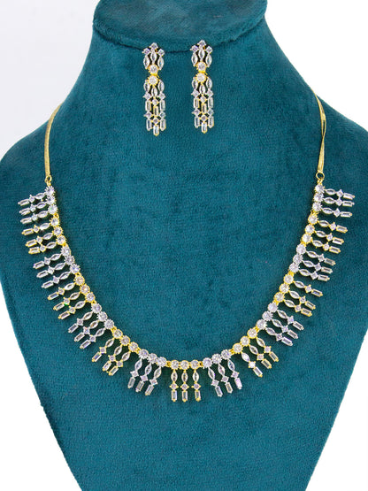Gold Plated AD Cocktail Jewellery Set For Women