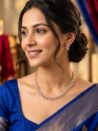 South Indian Gold Plated AD Jewellery Set for Women