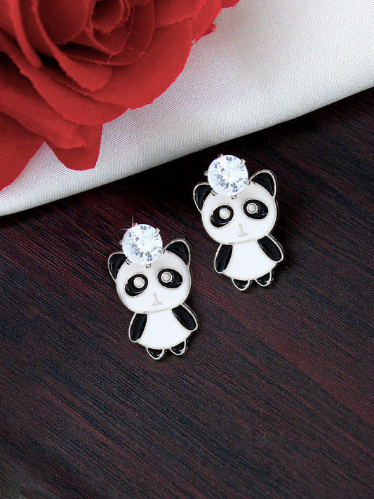 AD Cute Panda Earrings For Women And Girls