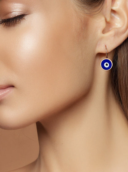 PRIVIU Set of 3 Rose Gold Evil Eye Earrings for Women