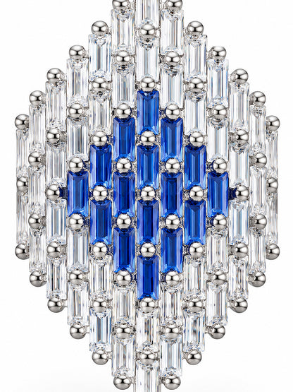Silver Plated Blue AD Finger Ring for Women